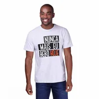 Camiseta Masculina Manga Curta Nunca Mais Eu Bebo Hoje