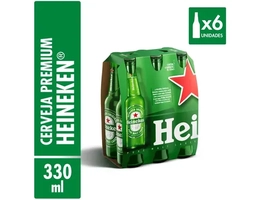 [ 2 Unidades - R$ 20,99 Cada ] Cerveja Heineken Premium Puro Malte Lager - Pilsen 6 Garrafas Long Neck 330ml