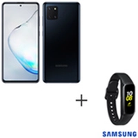 Samsung Galaxy Note 10 Lite Preto, 6,7", 4G, 128GB e Camera Tripla + Galaxy Fit Samsung Preto com Pulseira de Silicone R$2.799