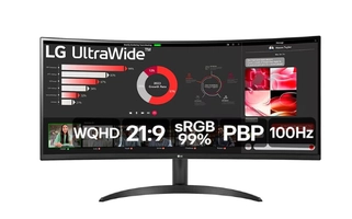  Monitor LG 34" 100Hz 5ms UltraWide Curvo 34WR50QC-B.AWZM 