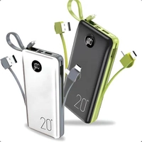 Power Bank 20000mAh com Display Rápido Branco