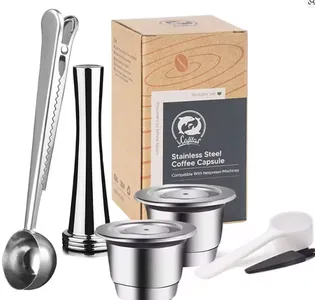 [Moedas R$2] Cápsulas de café Nespresso reutilizáveis, copo de aço inoxidável, cápsula de café recarregável, filtro de recarga, utensílios de café 