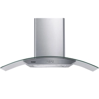 Coifa de Parede Consul 90 cm Inox 5 e 6 bocas com design em vidro e aviso lavar filtro - CAP90AR