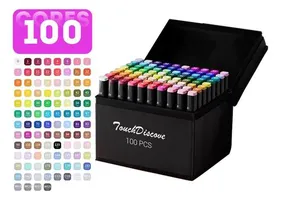 [ADICIONE 2x] 2 Kits Canetinhas Dupla Ponta 100 Cores Cada Kit (200 no total)