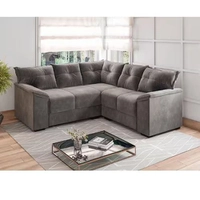 Sofá de Canto 5 Lugares Sued Lisboa Flash Estofados - Cinza
