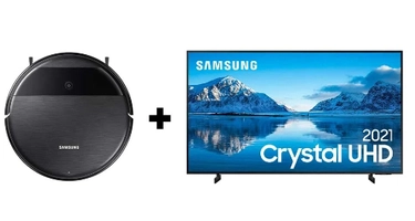 	Kit Powerbot-E Vr5000Rm Aspirador Robô 2 Em 1 Wifi Bivolt + Smart TV 60" Crystal UHD 4K 60AU8000