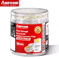 [APP+MOEDAS] Conector AMPCOM RJ45 CAT6 3μ 100 Peças
