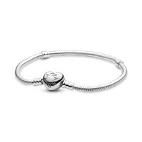 Bracelete Pandora Com Fecho De Coracao