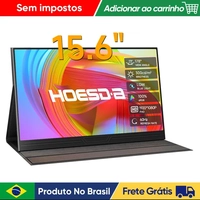 [DoBrasil] Monitor Portátil 15.6" IPS FHD 300cd/m² com USB-C e HDMI — Compatível com PC, PS5, Switch e mais