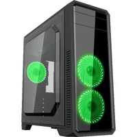 Gabinete Gamer Gamemax ECO G561 Plus, Mid Tower, Com 3 Fans Green, Black, S-Fonte | R$ 189