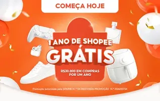 Sorteio 1 Ano de Shopee Grátis - 3 Prêmios de R$ 30.000 em Compras