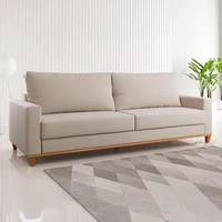 Sofá 4 Lugares 2,20m Living Linho / Bronze - Viero Móveis - Bege