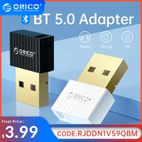 Orico usb bluetooth 5.0 adaptador dongle mini sem fio do mouse música áudio receptor transmissor