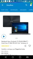 Notebook Asus Vivobook 15 X510UA-BR667T - Intel Core i5 8GB 1TB LED 15,6” Windows 10 - R$2371