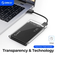 [TX Inclusa | Moedas R$ 16,77] Orico Case Transparente HD e SSD 2.5 Sata para USB 3.0