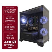 Computador Gamer CertoX, AMD Ryzen 5 5600GT (6 Cores), 16GB (2x8), SSD 512GB NVMe, Placa-Mãe B550