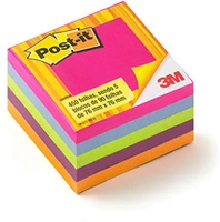 Post-it 3M, 76x76mm, 5 Blocos de 90 Folhas, Colorido - R$30