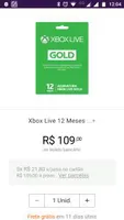 Xbox Live Gold 12 meses - R$109