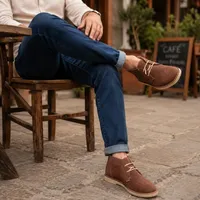 775 Coturno Casual Vintage Couro Camurça Sola Crepe
