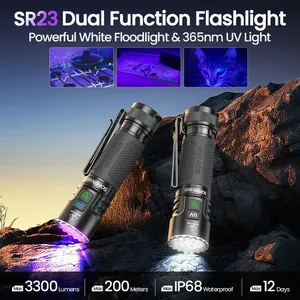 Lanterna Sofirn SR23 3000LM LED + UV 365nm Recarregável USB-C