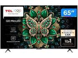 Smart TV 65" TCL 4K UHD MiniLED 65C6K 120Hz Google TV AiPQ Google Assistente 4 HDMI 2 USB