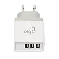 Tomada carregadora 3 usb WC3S branco ELG