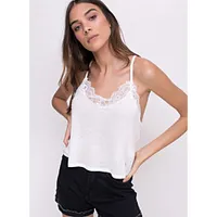 Regata com Botões nas costas e Renda - Branco | R$40