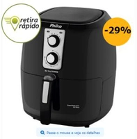 Fritadeira sem Óleo Philco Air Fry Jumbo - Preta 5,2 litros