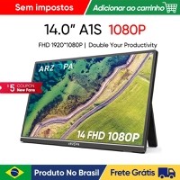 [App + Moedas R$308] Monitor Portátil ARZOPA 14.0'' 1080P FHD IPS 
