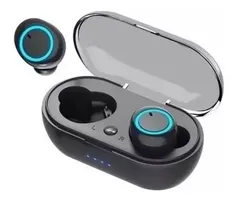 Fone De Ouvido Bluetooth Y50 Cor Preto Com Azul