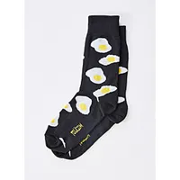 Meia Estampa Ovo Frito - preta | R$11