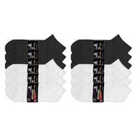 Kit 12 Pares Meias Soquete Pretas Algodão Unissex - Branco ou Preto