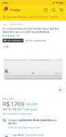 Ar condicionado LG Dual Inverter Voice split frio 9000 BTU branco 220V R$1619