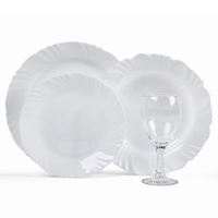 Aparelho De Jantar Opaline Pétala Com Taças Nadir 16 Peças - Branco