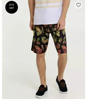 Bermuda Masculina Surf Estampa Folhas MR