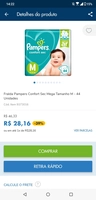 Fralda Pampers Confort Sec Mega Tamanho M - 44 Unidades - R$28