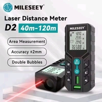 [App/R$32 Moedas] Medidor laser de distância Mileseey D2, Trena de 40M 120m, bolhas de nível duplo, telêmetro para casa