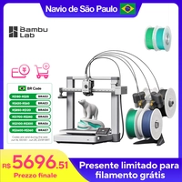  【Do Brasil】 Impressora 3D Multicor Auto Leveling 500mm/s Bambu Lab A1 Combo AMS Lite