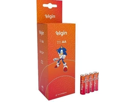 Caixa de Pilha AA com 40 unidades Elgin Palito - Tubo, Zinco