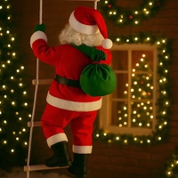 Papai Noel Subindo Escada 25cm Decoração Natal