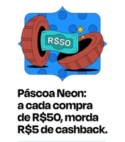 [Selecionados] Gaste R$50 no cartão de crédito Neon e ganhe R$5 (Até R$50)