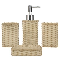 [SÓ NO APP] Kit Banheiro LUMAI 4 Peças de Resina Modelo ''TOSCANA''