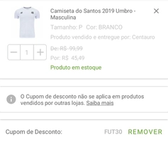 Camiseta do Santos 2019 Umbro - Masculina (P) R$ 45