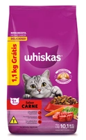 Ração Whiskas Carne Gatos Adultos 10.1 kg (LEVE 10.1kg PAGUE 9kg)
