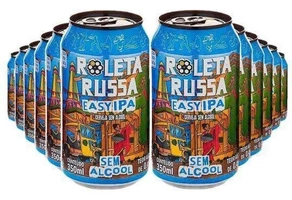 [R$ 4,38 cada] Combo Cerveja Roleta Russa Easy Ipa Sem Álcool E Sem Glúten - 12 un X 350ml