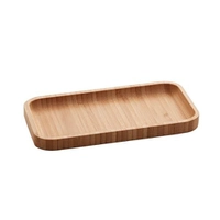 Bandeja Retangular de Bambu 20cm Marrom Natural