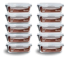 Conjunto 10 Potes de Vidro 640ml com Trava