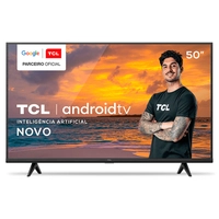 Smart TV LED 50'' TCL, 4K, Android TV, UHD, HDR, Wi-Fi, Bluetooth®, Comando de Voz - 50P615