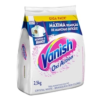 [REC] Vanish Tira Manchas Em Pó Crystal White Oxi Action 2 5Kg Para Roupas Brancas
