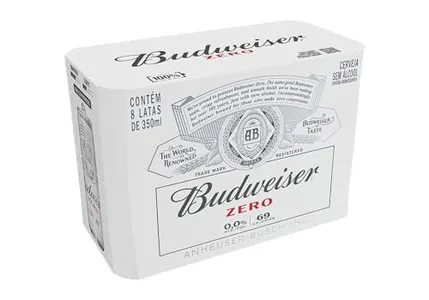 Cerveja Sem Álcool Budweiser Lata 350ml 8 unidades